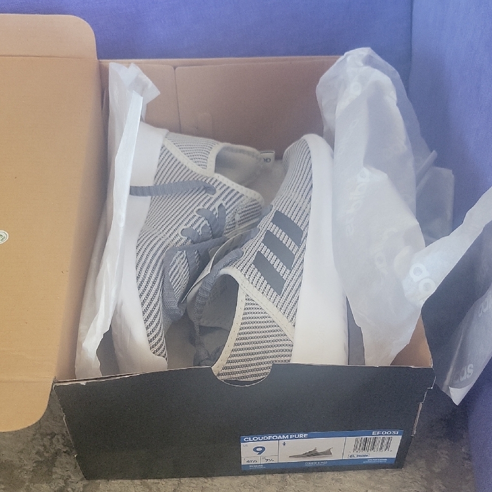 Adidas Cloudfoam Pure Sneakers - Gray and White